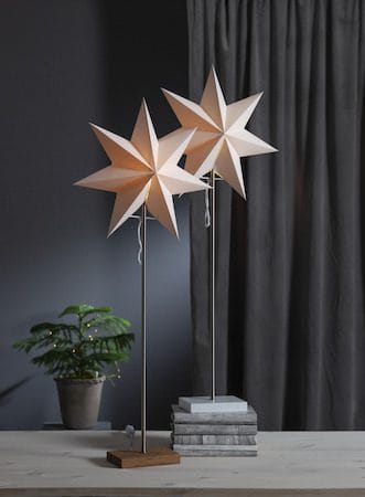 Moa fot, skjerm og stjerne 82 cm - hvit og eik - Innredning - Julepynt & helgedekorasjon - Julepynt & juledekorasjon