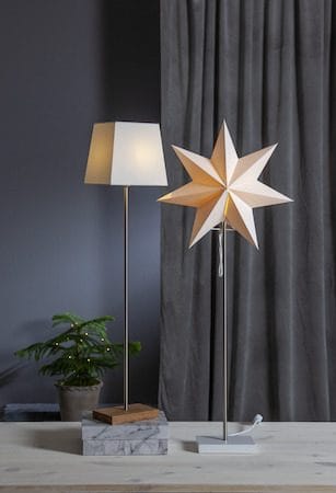 Moa fot, skjerm og stjerne 82 cm - hvit og eik - Innredning - Julepynt & helgedekorasjon - Julepynt & juledekorasjon