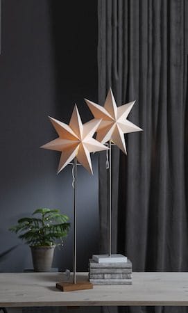Moa fot, skjerm og stjerne 82 cm - hvit og eik - Innredning - Julepynt & helgedekorasjon - Julepynt & juledekorasjon