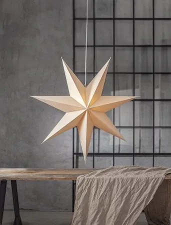 Plain papirstjerne 90 cm - beige - Innredning - Julepynt & helgedekorasjon - Julepynt & juledekorasjon