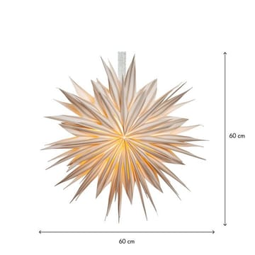 Print papirstjerne 60 cm - hvit med beige striper - Innredning - Julepynt & helgedekorasjon - Julepynt & juledekorasjon