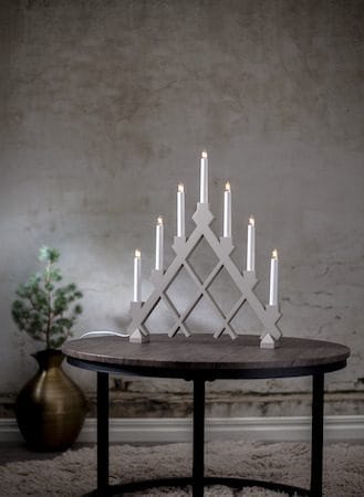 Rut lysestake 43 cm - beige - Innredning - Julepynt & helgedekorasjon - Julepynt & juledekorasjon