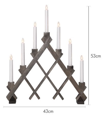 Rut lysestake 43 cm - brun - Innredning - Julepynt & helgedekorasjon - Julepynt & juledekorasjon