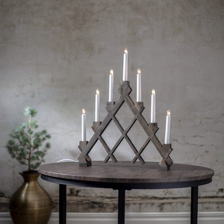 Rut lysestake 43 cm - brun - Innredning - Julepynt & helgedekorasjon - Julepynt & juledekorasjon