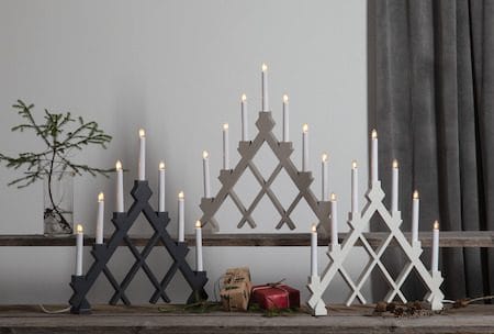 Rut lysestake 43 cm - grå - Innredning - Julepynt & helgedekorasjon - Julepynt & juledekorasjon