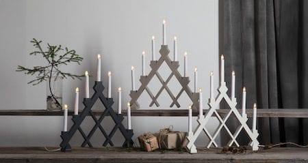 Rut lysestake 43 cm - grå - Innredning - Julepynt & helgedekorasjon - Julepynt & juledekorasjon