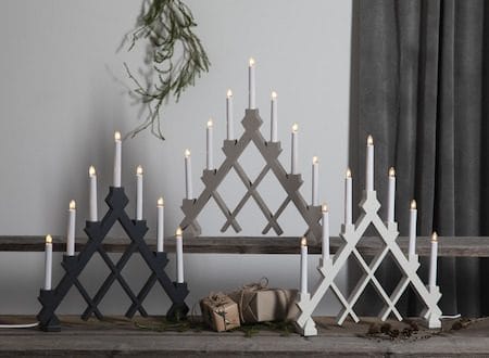 Rut lysestake 43 cm - grå - Innredning - Julepynt & helgedekorasjon - Julepynt & juledekorasjon