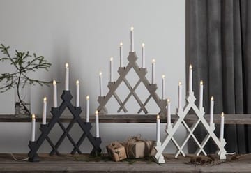 Rut lysestake 43 cm - grå - Innredning - Julepynt & helgedekorasjon - Julepynt & juledekorasjon