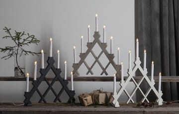 Rut lysestake 43 cm - grå - Innredning - Julepynt & helgedekorasjon - Julepynt & juledekorasjon