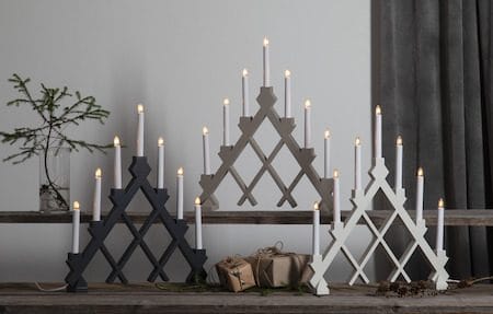 Rut lysestake 43 cm - grå - Innredning - Julepynt & helgedekorasjon - Julepynt & juledekorasjon