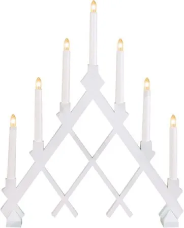 Rut lysestake 43 cm, hvit