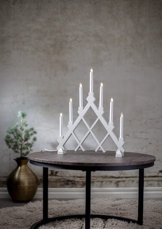 Rut lysestake 43 cm - hvit - Innredning - Julepynt & helgedekorasjon - Julepynt & juledekorasjon