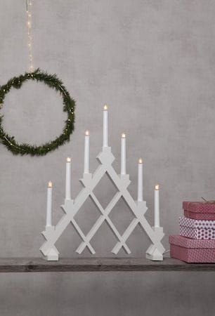 Rut lysestake 43 cm - hvit - Innredning - Julepynt & helgedekorasjon - Julepynt & juledekorasjon