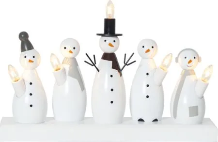 Snowman lysestake 33 cm, hvit