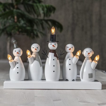 Snowman lysestake 33 cm - hvit - Innredning - Julepynt & helgedekorasjon - Julepynt & juledekorasjon
