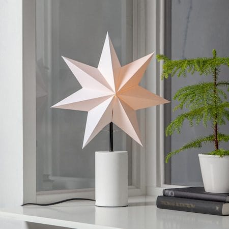 Stila Fot, skjerm og stjerne 35 cm - Hvit med svarte detaljer - Innredning - Julepynt & helgedekorasjon - Julepynt & juledekorasjon