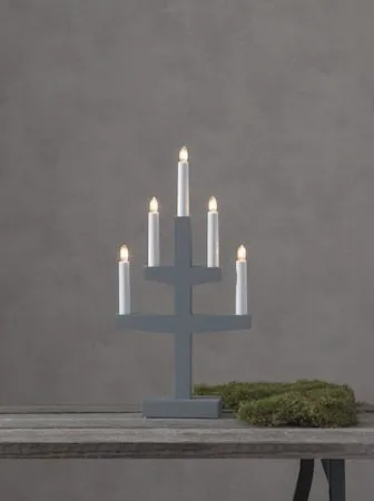 Trapp lysestake 24 cm - grå - Innredning - Julepynt & helgedekorasjon - Julepynt & juledekorasjon