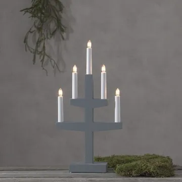 Trapp lysestake 24 cm - grå - Innredning - Julepynt & helgedekorasjon - Julepynt & juledekorasjon