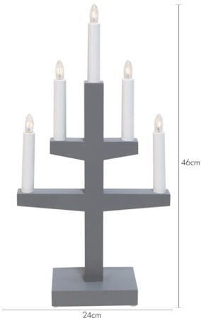 Trapp lysestake 24 cm - grå - Innredning - Julepynt & helgedekorasjon - Julepynt & juledekorasjon