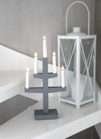 Trapp lysestake 24 cm - grå - Innredning - Julepynt & helgedekorasjon - Julepynt & juledekorasjon