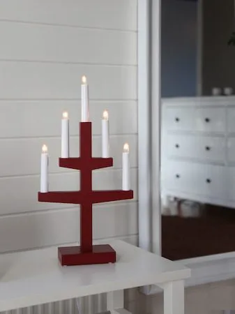 Trapp lysestake 24 cm - rød - Innredning - Julepynt & helgedekorasjon - Julepynt & juledekorasjon