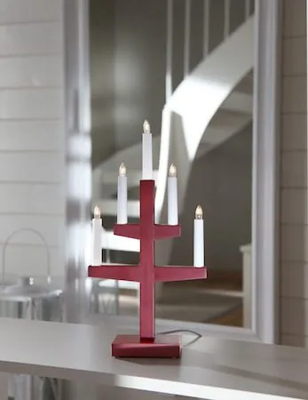 Trapp lysestake 24 cm - rød - Innredning - Julepynt & helgedekorasjon - Julepynt & juledekorasjon