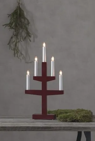 Trapp lysestake 24 cm - rød - Innredning - Julepynt & helgedekorasjon - Julepynt & juledekorasjon