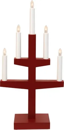 Trapp lysestake 24 cm, rød