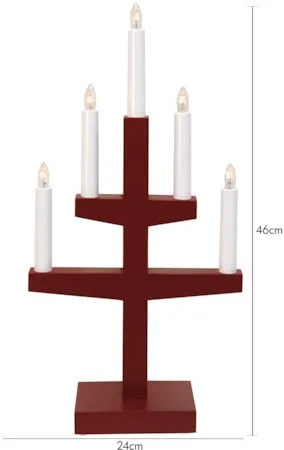 Trapp lysestake 24 cm - rød - Innredning - Julepynt & helgedekorasjon - Julepynt & juledekorasjon