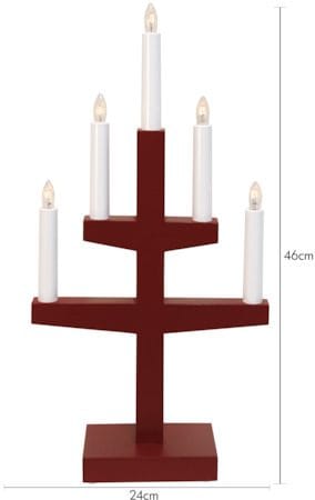 Trapp lysestake 24 cm - rød - Innredning - Julepynt & helgedekorasjon - Julepynt & juledekorasjon