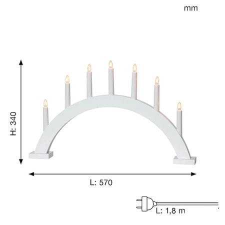 Trapp lysestake 57 cm - hvit - Innredning - Julepynt & helgedekorasjon - Julepynt & juledekorasjon