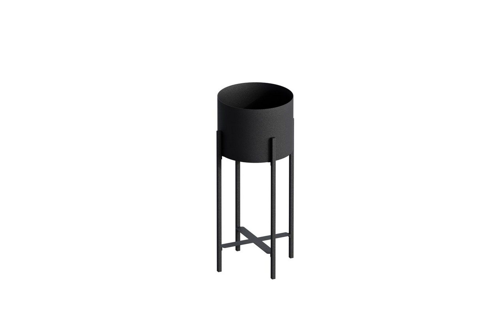 Dekorativ potte Mirven Svart 23 x 23 x 48 cm - 23 x 23 x 48 cm