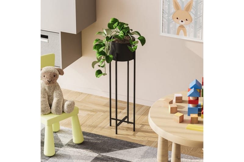 Dekorativ potte Mirven Svart 23 x 23 x 78 cm - 23 x 23 x 78 cm - Innredning - Krukker