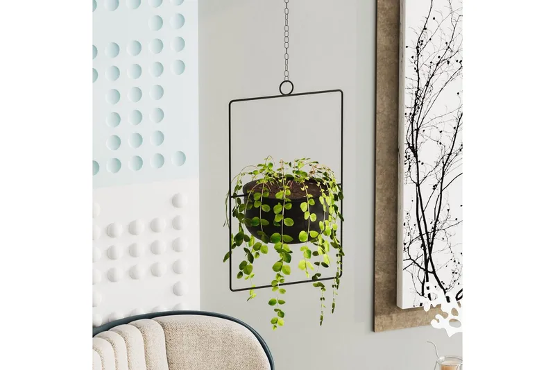 Dekorativ potte Jathen Svart - Svart - Innredning - Krukker - Veggkrukke