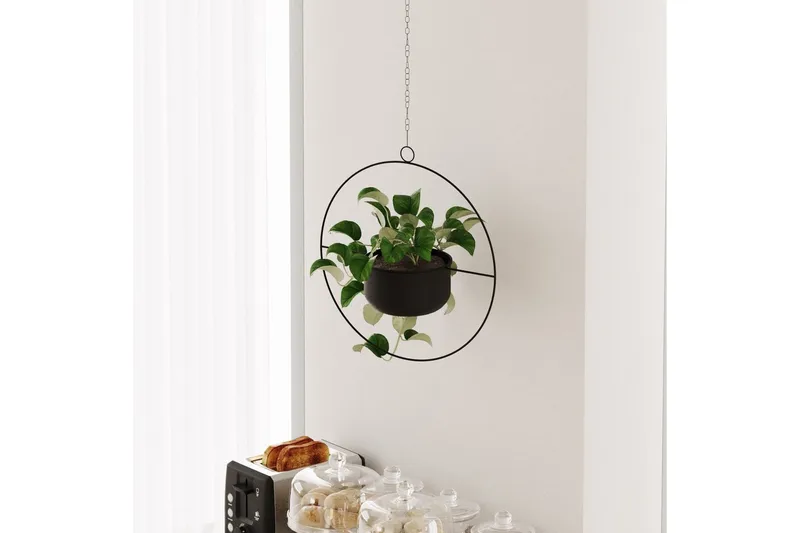 Dekorativ potte Velmor Svart - Svart - Innredning - Krukker - Veggkrukke