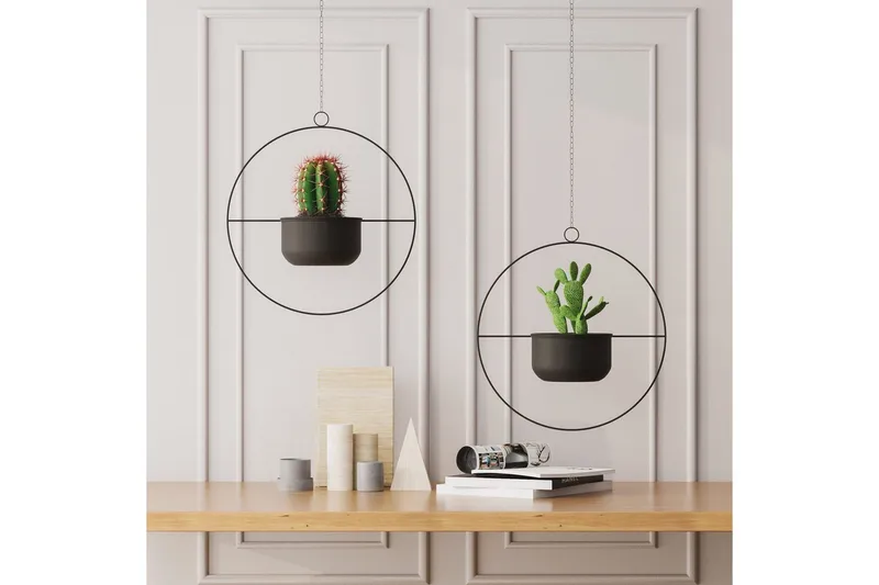 Dekorativ potte Velmor Svart - Svart - Innredning - Krukker - Veggkrukke