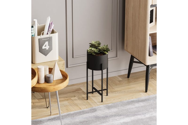 Dekorativ potte Mirven Svart 23 x 23 x 48 cm - 23 x 23 x 48 cm - Innredning - Krukker - Veggkrukke