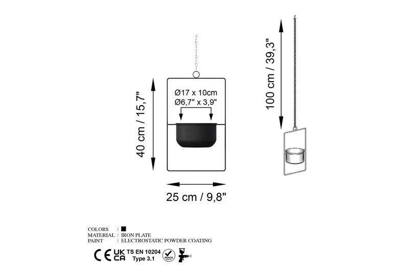 Dekorativ potte Jathen Svart - Svart - Innredning - Krukker - Veggkrukke