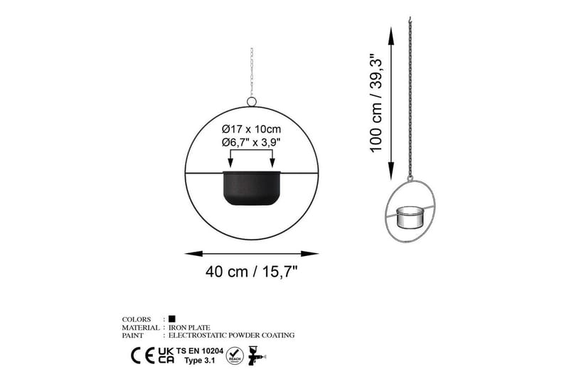 Dekorativ potte Velmor Svart - Svart - Innredning - Krukker - Veggkrukke