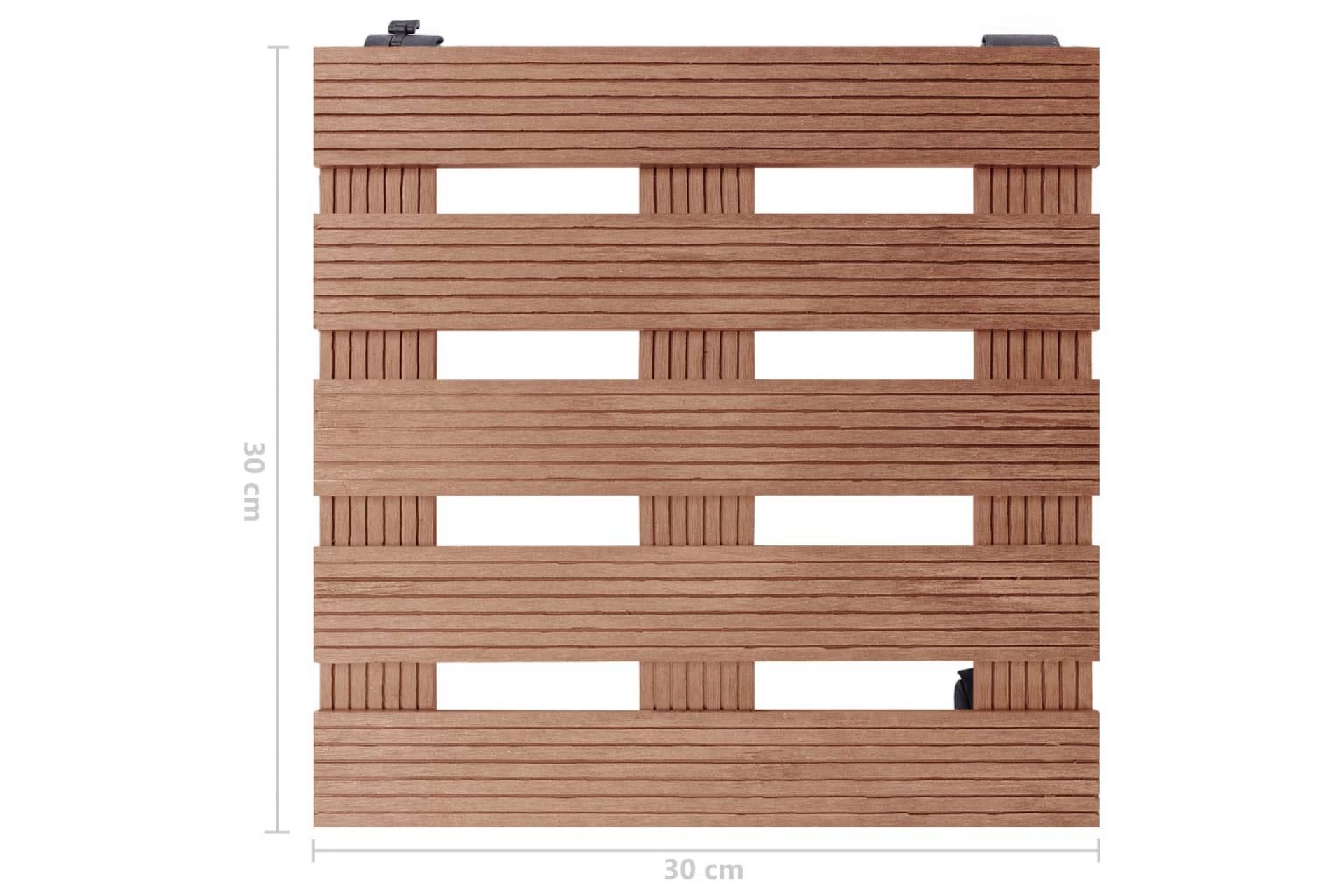 Pottetraller 2 stk brun 30x30x7,5 cm WPC - Brun - Innredning - Krukker