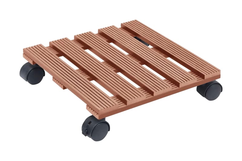 Pottetraller 2 stk brun 30x30x7,5 cm WPC - Brun - Innredning - Krukker