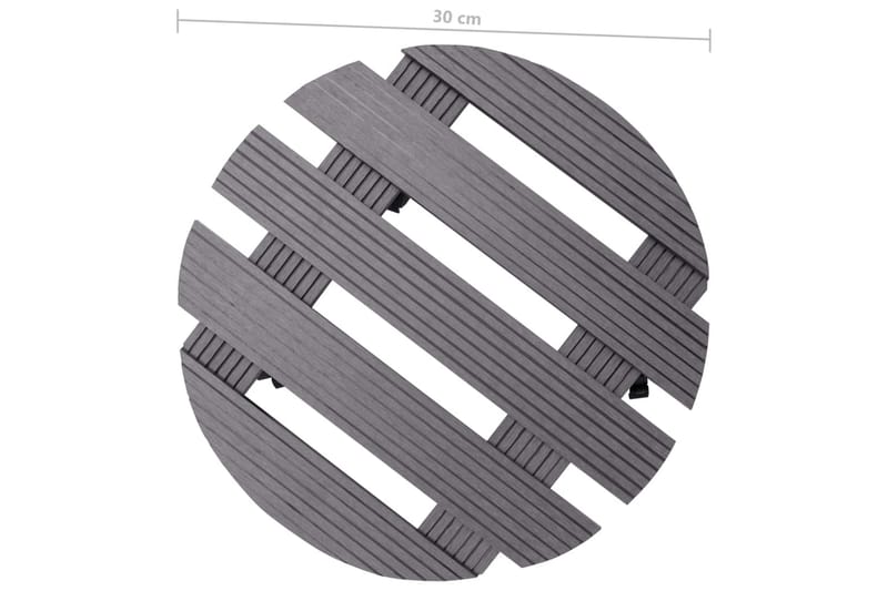 Pottetraller 2 stk grå Ø30x7,5 cm WPC - Grå - Dekorasjon - Krukker