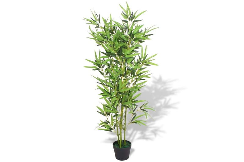 Kunstig bambus med potte 120 cm grønn - Balkongblomster - Kunstige planter