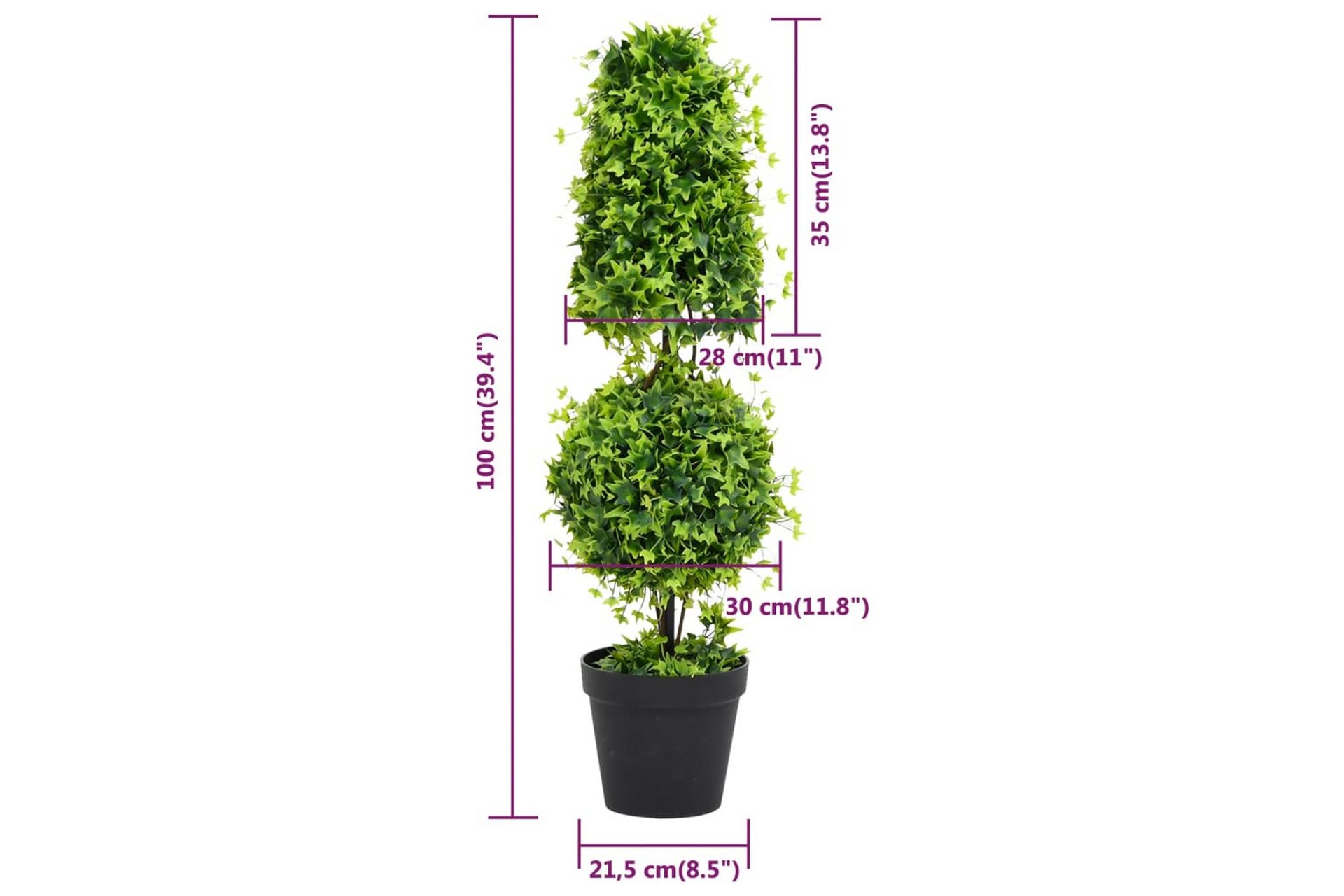 Kunstig buksbomplante med potte 100 cm grønn - grønn - Innredning - Kunstige planter