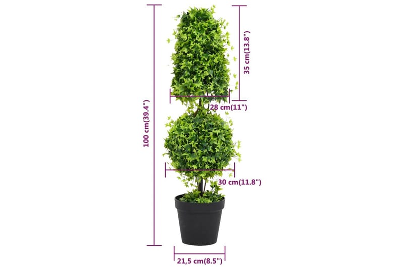 Kunstig buksbomplante med potte 100 cm grønn - grønn - Innredning - Kunstige planter