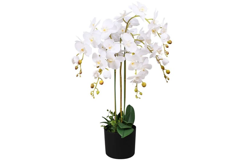 Kunstig Orkidé med Potte 75 cm Hvit - Hvit - Balkongblomster - Kunstige planter