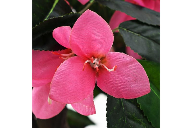 Kunstig rododendronplante med potte 155 cm grønn og rosa - Innredning - Kunstige planter