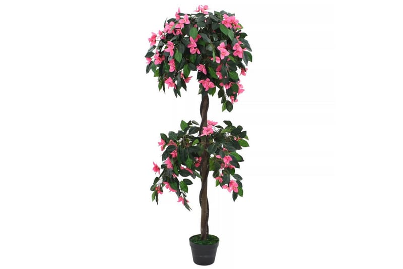 Kunstig rododendronplante med potte 155 cm grønn og rosa - Balkongblomster - Kunstige planter