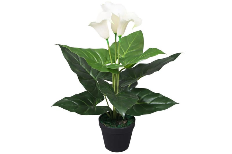 Kunstig stuekala med potte 45 cm hvit - Innredning - Kunstige planter