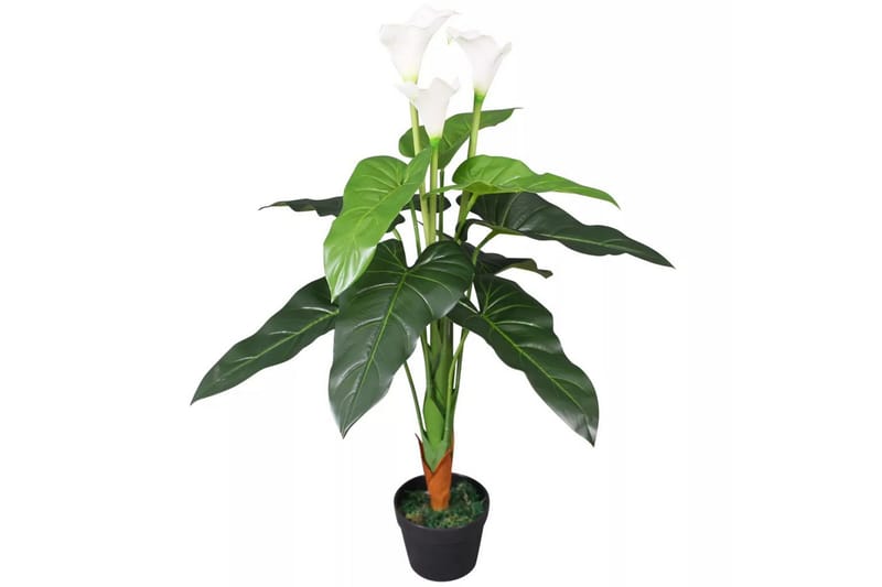 Kunstig stuekala med potte 85 cm hvit - Innredning - Kunstige planter